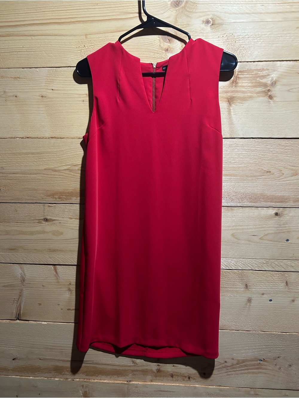 mercer & madison Sleeveless Red Shift Dress with V-Notch